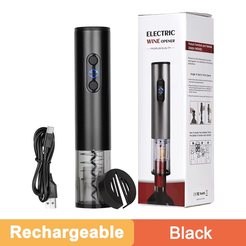 Electric Wine Bottle Opener Automatic Wine Opener Rechargeable Electric Corkscrew with Foil Cutter for Party Bar Wine Lover Gift