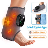 New Electric 3-In-1 Ankle Calf Foot Vibration Massager 6 Levels Hot Compress Massage Ankle Brace Plantar Fascia Leg Muscle Relax