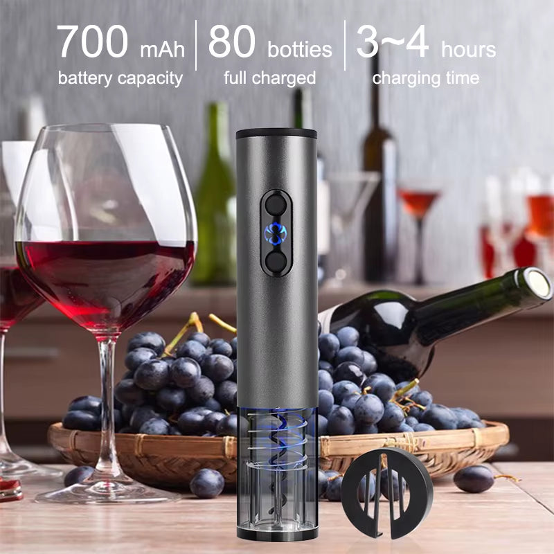 Electric Wine Bottle Opener Automatic Wine Opener Rechargeable Electric Corkscrew with Foil Cutter for Party Bar Wine Lover Gift