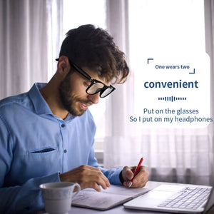 2 in 1 Smart Glasses Headset, Bluetooth Audio Call AI Voice Noise Reduction Music Eyewear Waterproof Speaker Mics Calls Eyeglass