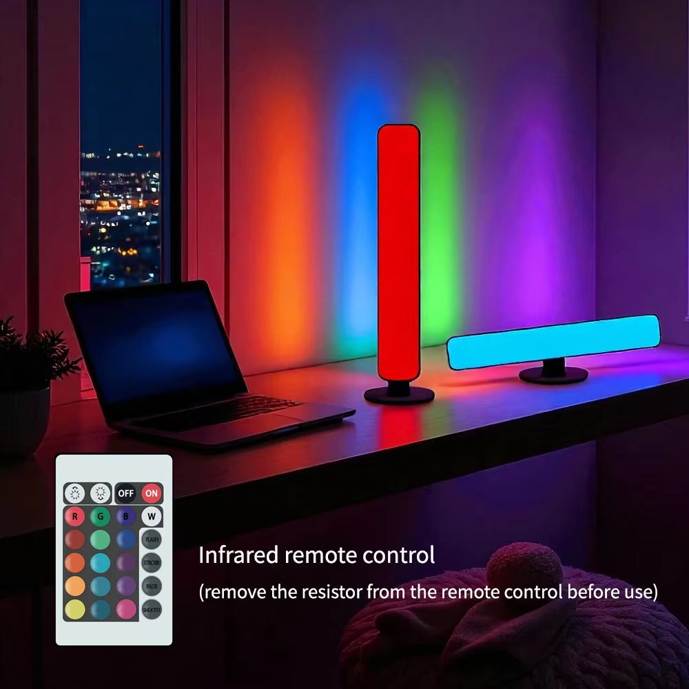 RGB Pickup Light Music Rhythm Lights Upgraded USB Rechargeable Model Christmas Decoration Desktop RGB Light Bar Music Rhythm