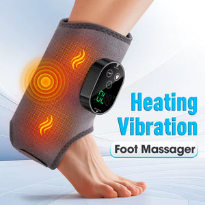 New Electric 3-In-1 Ankle Calf Foot Vibration Massager 6 Levels Hot Compress Massage Ankle Brace Plantar Fascia Leg Muscle Relax
