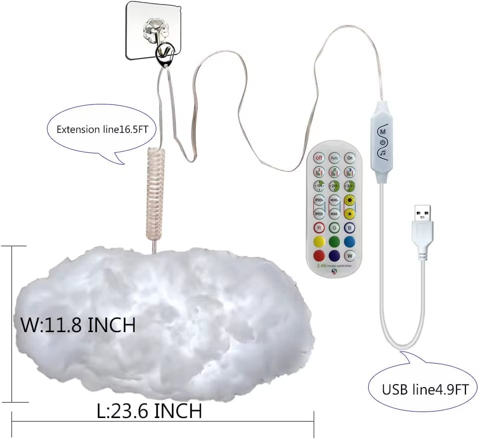 Led Cloud Night Lights for Bedroom,Creative Cloud Lighting Kit Music Sync with APP Control Lamp for Room Home Party Decoration
