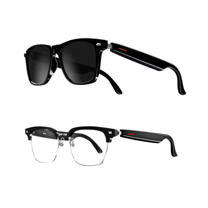 2 in 1 Smart Glasses Headset, Bluetooth Audio Call AI Voice Noise Reduction Music Eyewear Waterproof Speaker Mics Calls Eyeglass